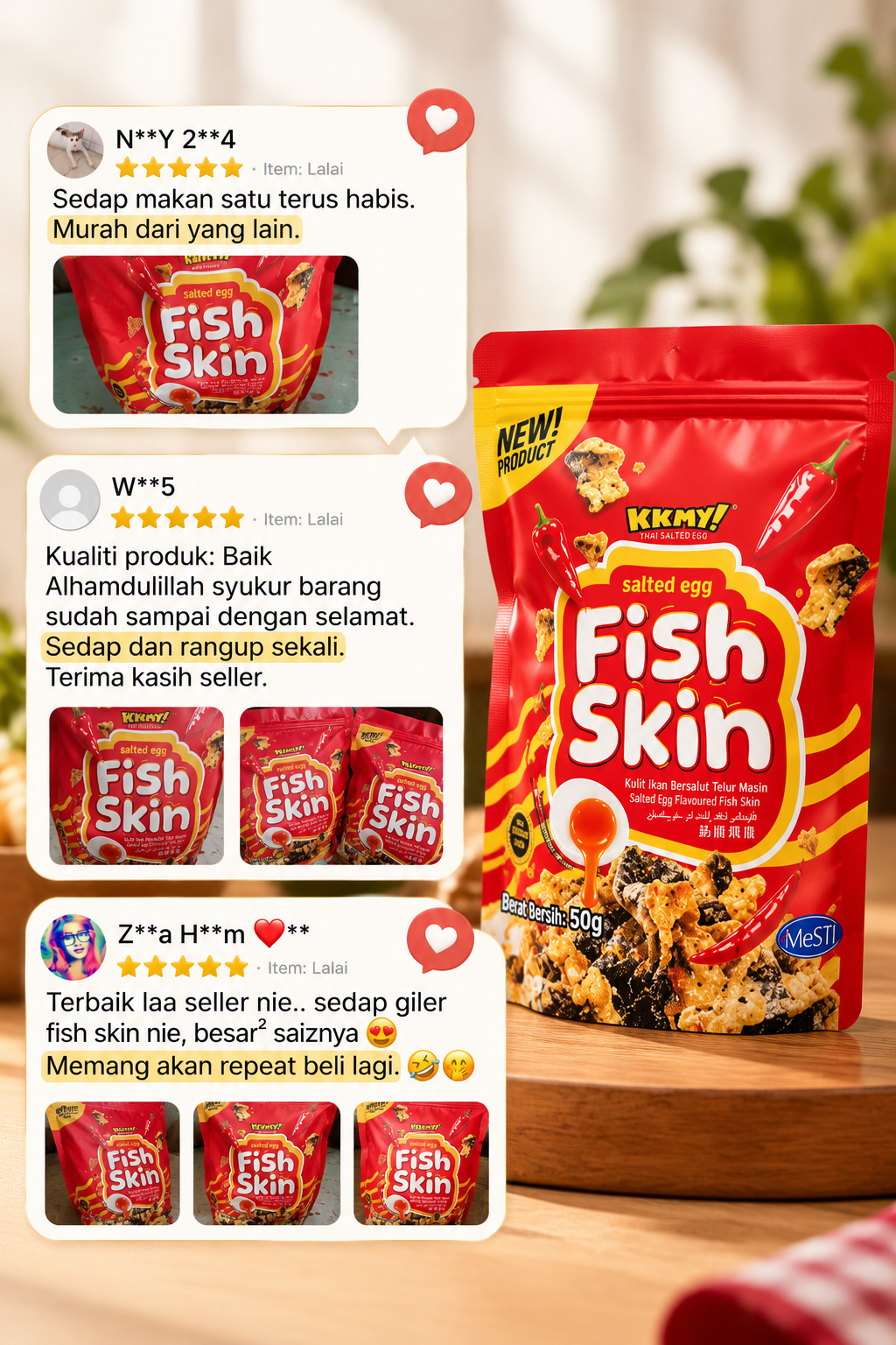Review pelanggan Fish Skin